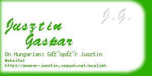 jusztin gaspar business card